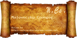 Maloveczky Csongor névjegykártya